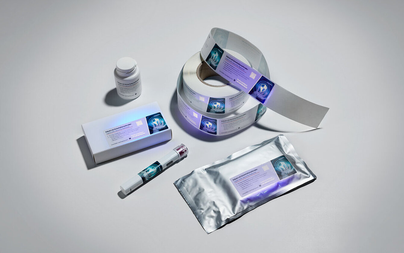 Etikett mit Sicherheitsmerkmalen